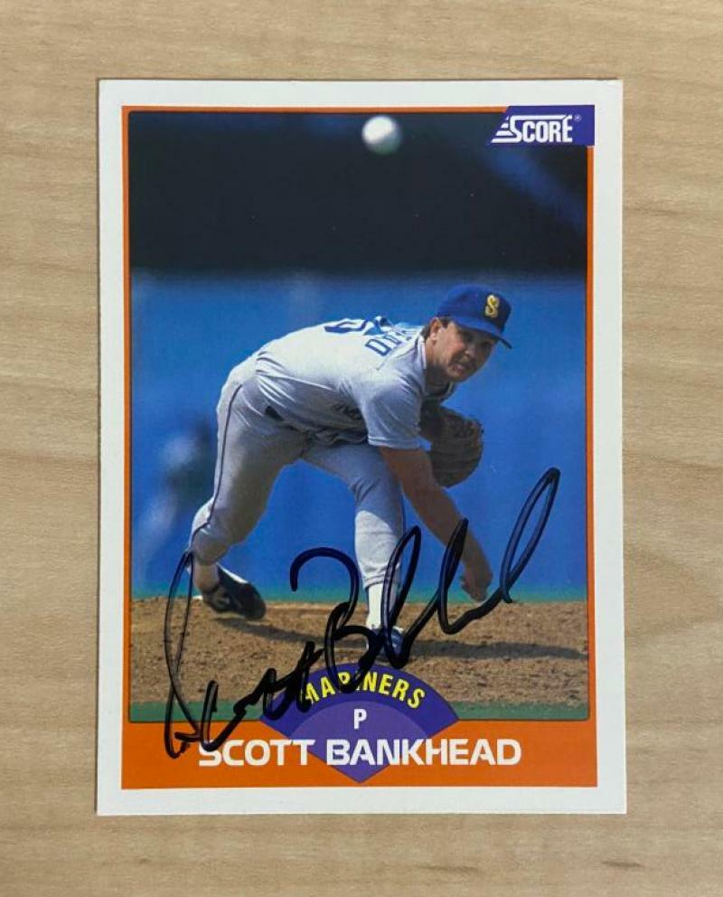 SCOTT BANKHEAD SEATTLE MARINERS SIGNED AUTOGRAPHED 1989 SCORE CARD #341 W/COA