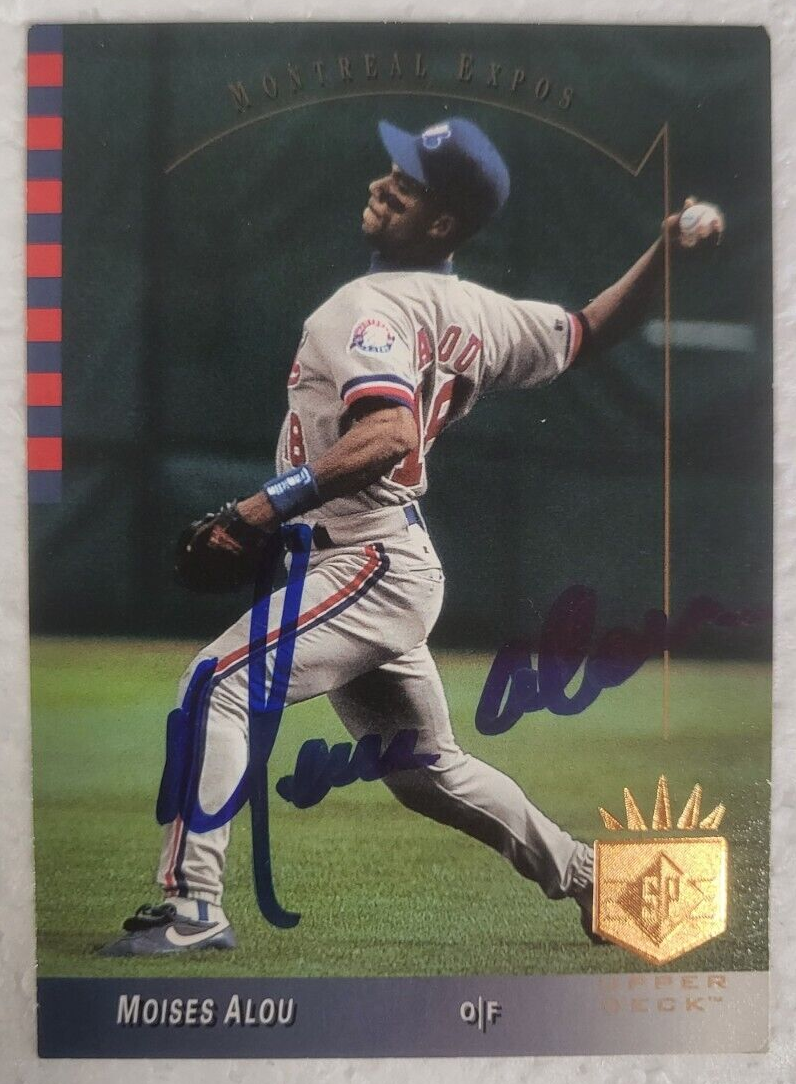1993 UPPER DECK SP MOISES ALOU MONTREAL EXPOS SIGNED AUTO CARD #100 W/COA