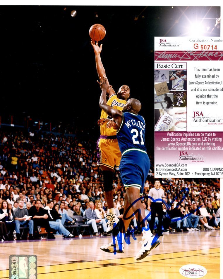 MAGIC  JOHNSON   LOS  ANGELES  LAKERS    W/ JSA SIGNED