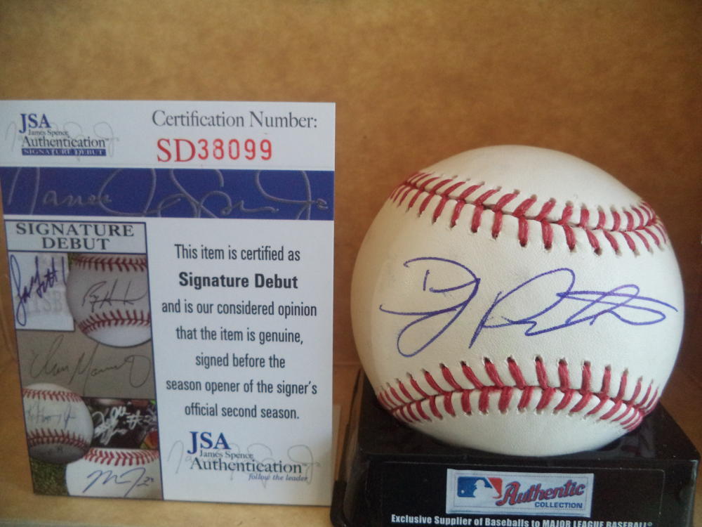 D.J. PETERS LOS ANGELES DODGERS SIGNATURE DEBUT SIGNED ML BASEBALL JSA SD38099