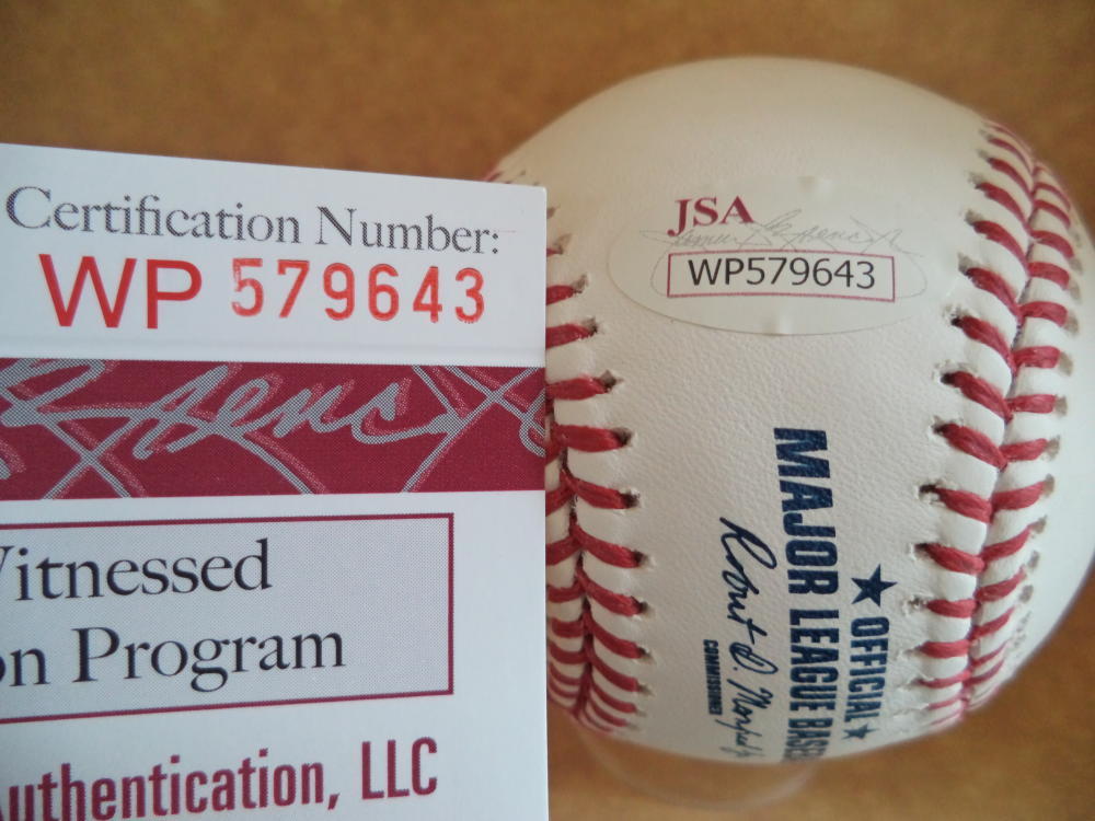 ERIC THAMES MILWAUKEE BREWERS SIGNED AUTOGRAPHED M.L. BASEBALL JSA WP579643