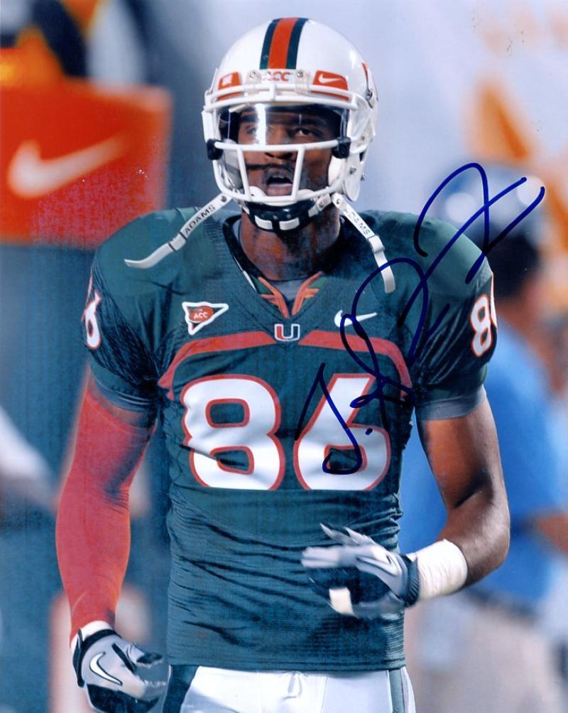 TOMMY STREETER MIAMI HURRICANES SIGNED AUTOGRAPHED 8X10 PHOTO W/COA