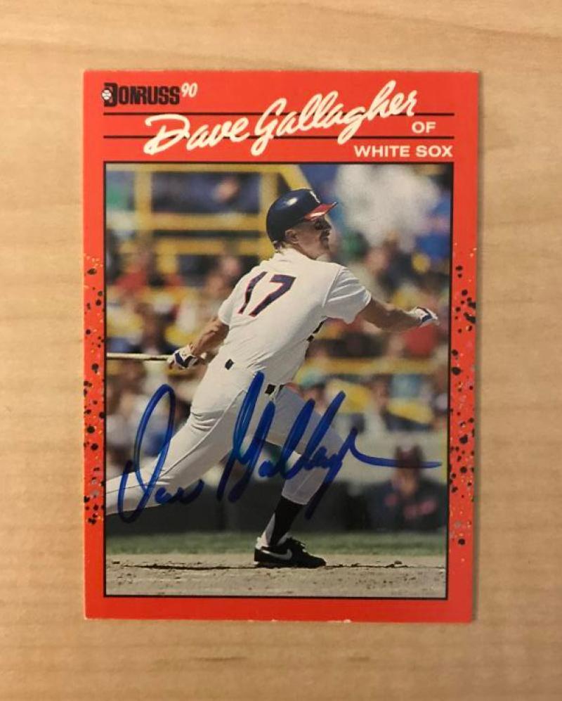 DAVE GALLAGHER CHICAGO WHITE SOX SIGNED AUTOGRPAHED 1990 DONRUSS CARD #219 W/COA