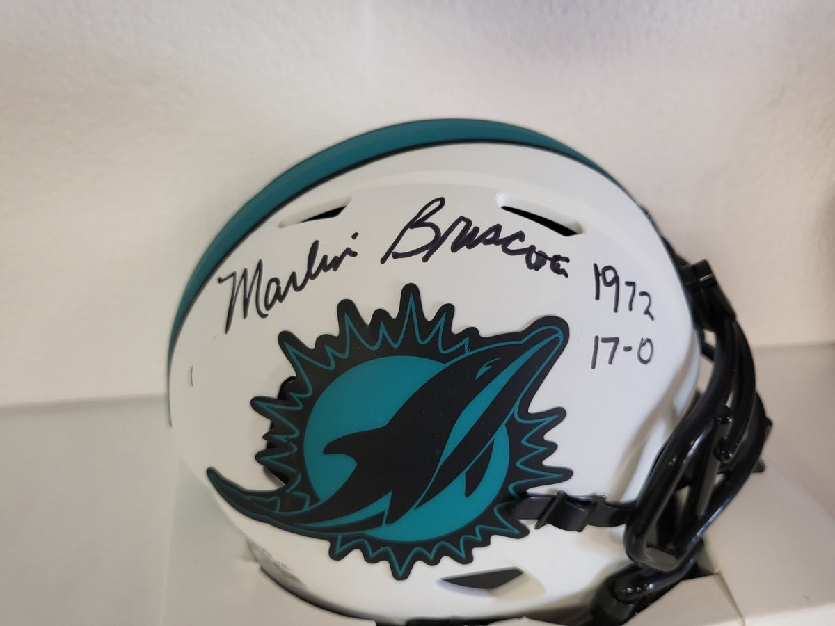 MARLIN BRISCOE 17-0 1972 DOLPHINS SIGNED AUTO LUNAR MINI HELMET PSA 1C53593