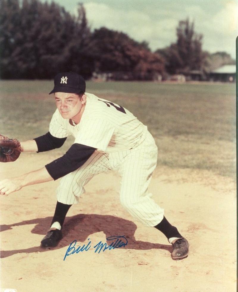 BILL MILLER POSED NEW YORK YANKEES SIGNED AUTOGRAPHED 8X10 PHOTO W/COA