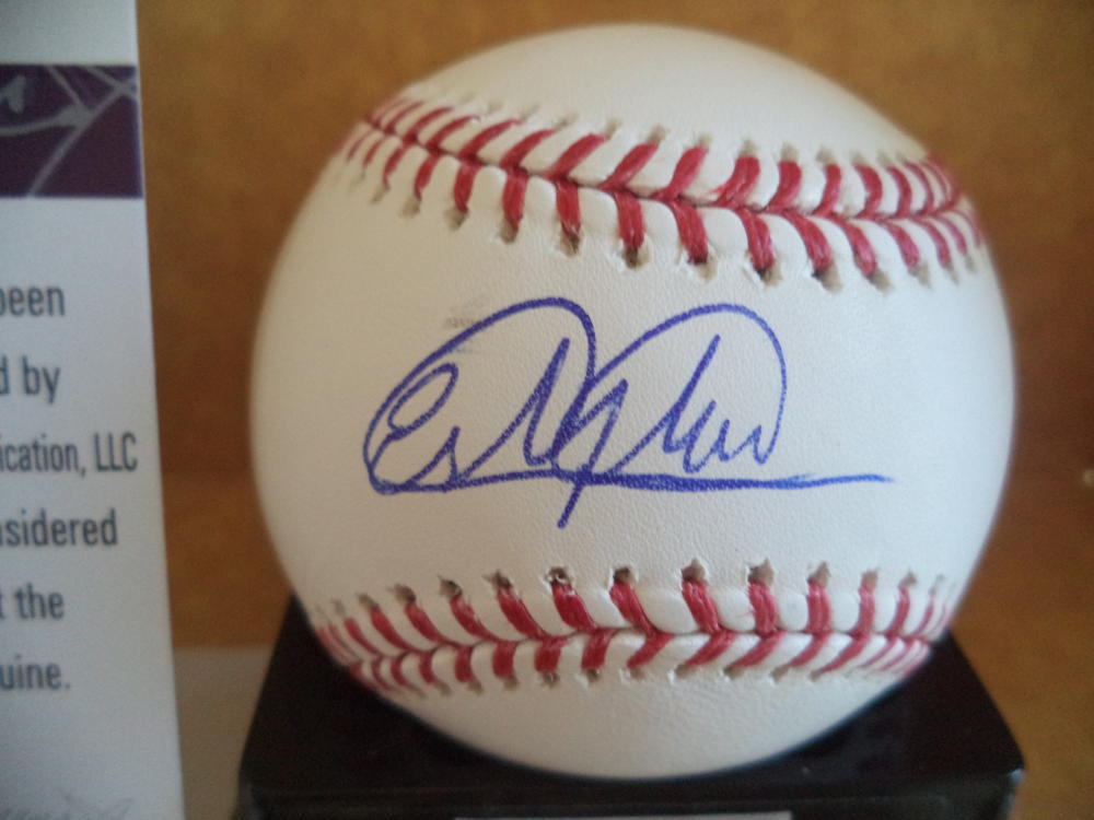 ESTEVAN FLORIAL NEW YORK YANKEES SIGNED AUTOGRAPHED M.L. BASEBALL JSA #U42975