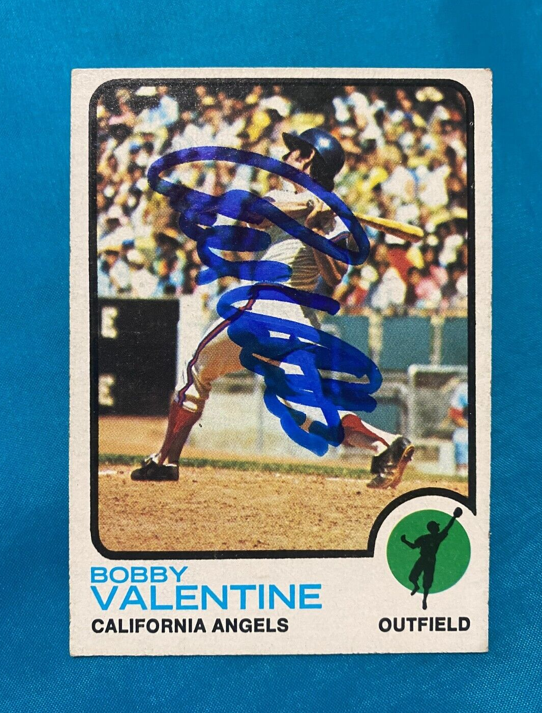 1973 TOPPS BOBBY VALENTINE CALIFORNIA ANGELS SIGNED AUTOGRAPHED CARD #502 W/COA