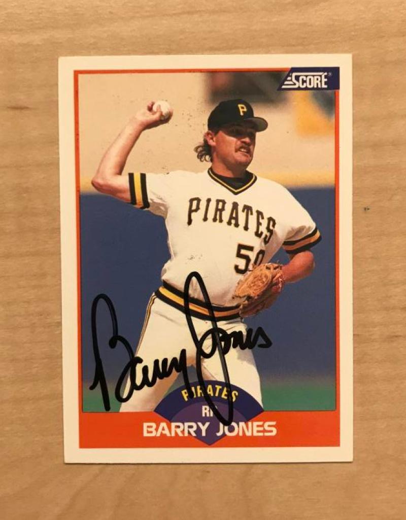 BARRY JONES PITTSBURGH PIRATES SIGNED AUTOGRAPHED 1989 SCORE CARD #333 W/COA