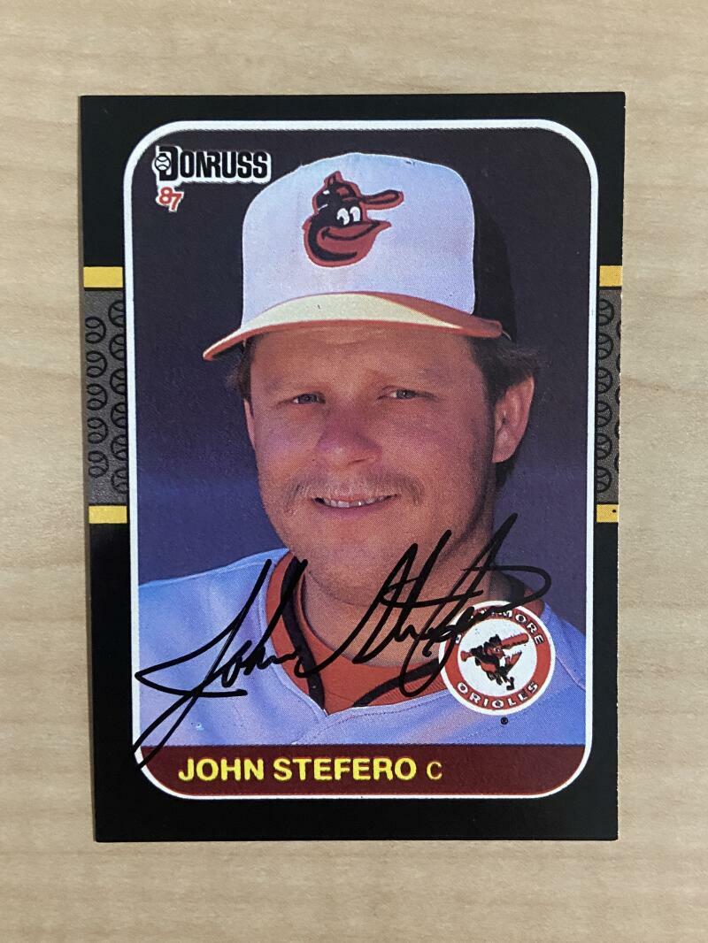JOHN STEFERO BALTIMORE ORIOLES SIGNED AUTOGRAPHED 1987 DONRUSS CARD #541 W/COA