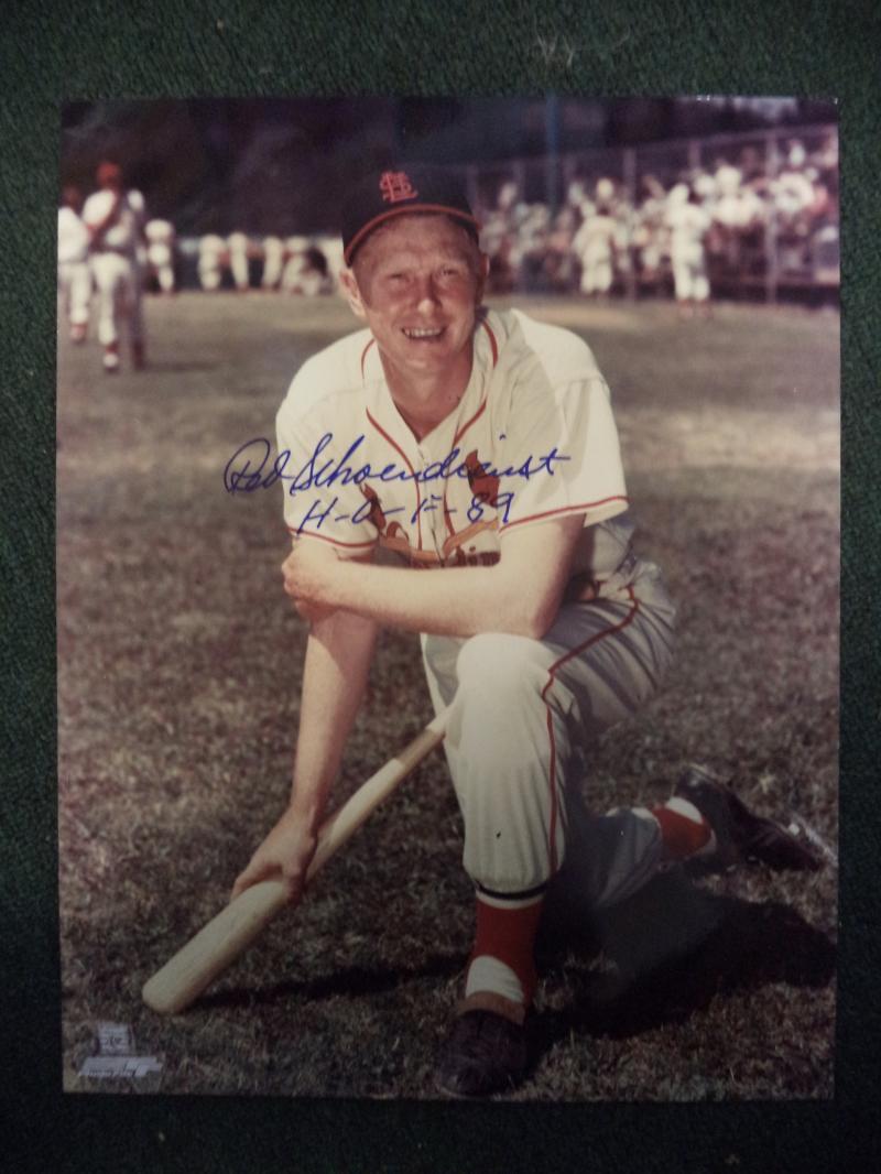 RED SCHOENDIENST ST.LOUIS CARDINALS SIGNED AUTOGRAPHED 11X14 PHOTO COA