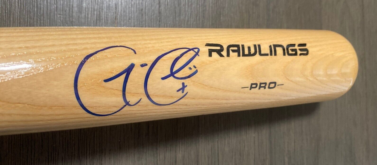 GAVIN CECCHINI NEW YORK METS SIGNED AUTOGRAPHED RAWLINGS BLONDE BAT W/COA