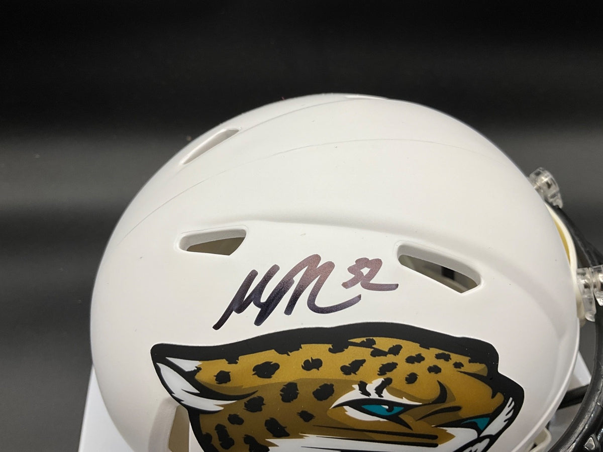Maurice Jones -Drew Jaguars signed White Mini Speed flex Helmet Beckett Holo