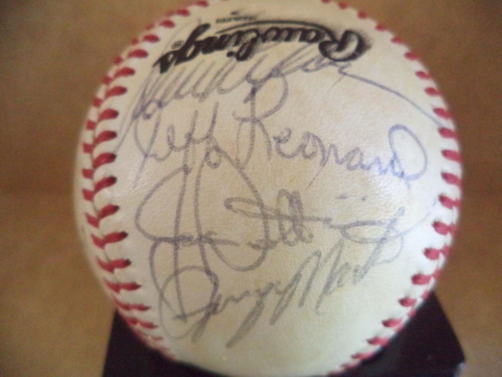 GIANTS J. LEONARD HERNDON J MORGAN EVANS MINTON LAVELLEVIDA SIGNED N.L. BASEBALL