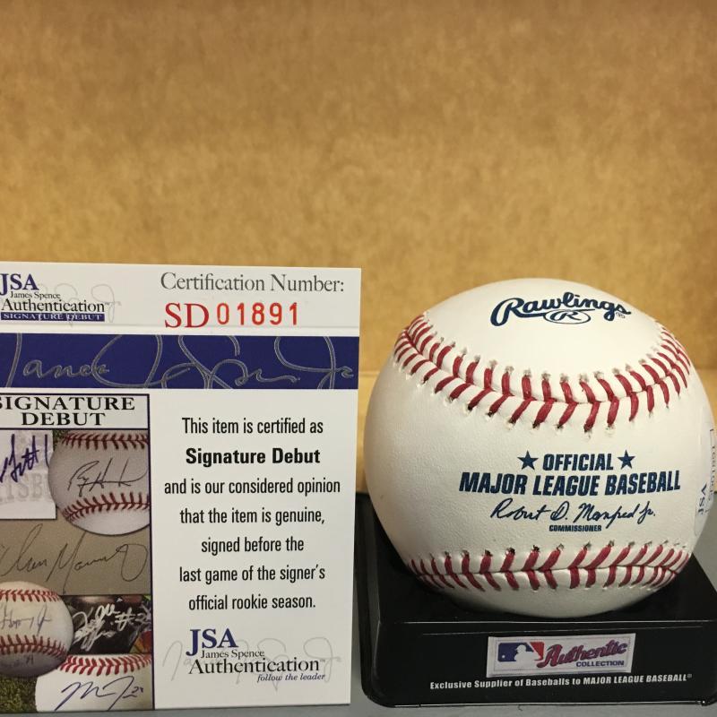ANDERSON ESPINOZA BOSTON RED SOX SIGNATURE DEBUT M.L. SIGNED BASEBALL JSA SD0189