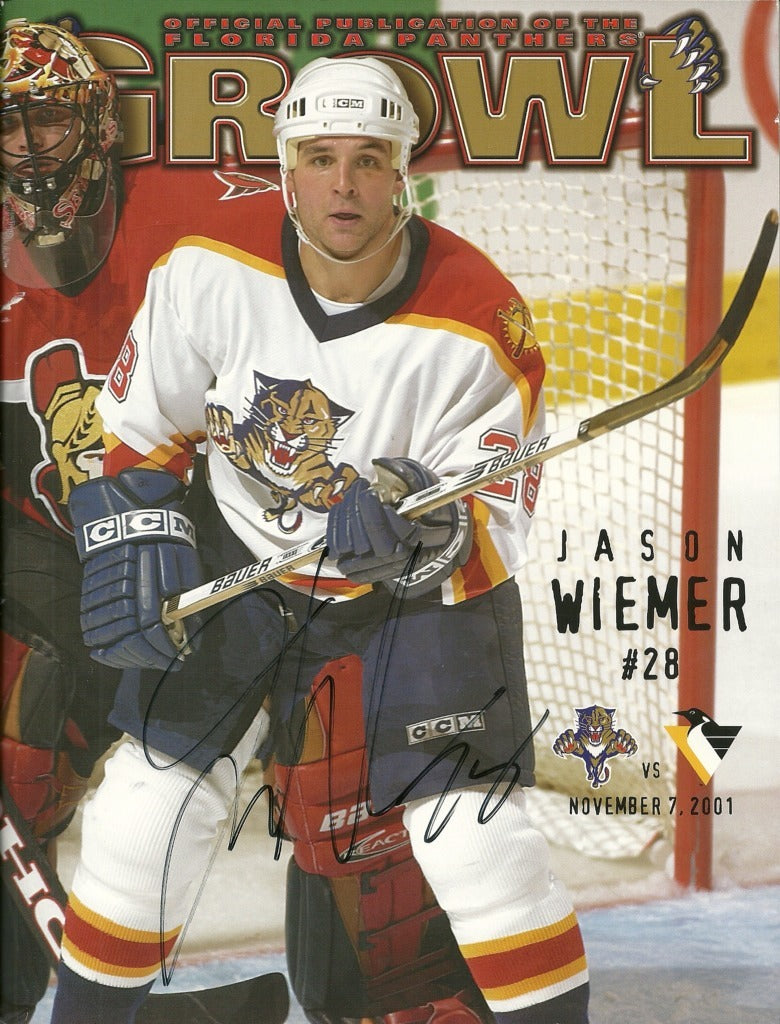 JASON WIEMER FLORIDA PANTHERS SIGNED AUTO GROWL PROGRAM W/COA