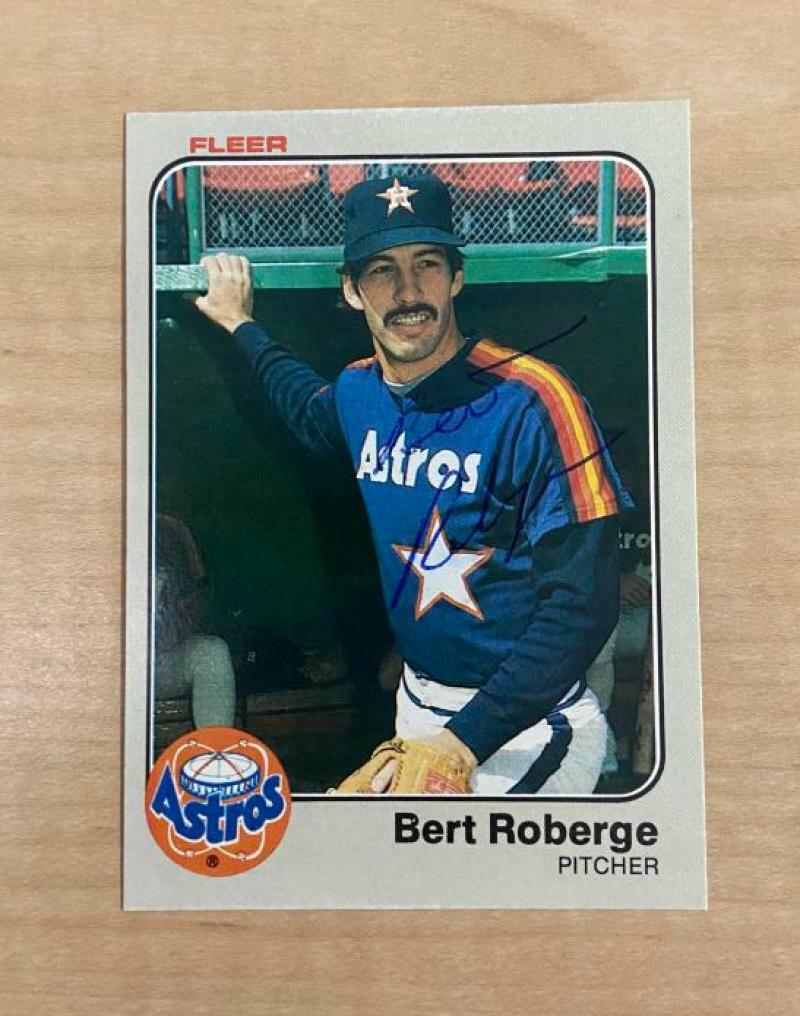 BERT ROBERGE HOUSTON ASTROS SIGNED AUTOGRAPHED 1983 FLEER CARD #461 W/COA