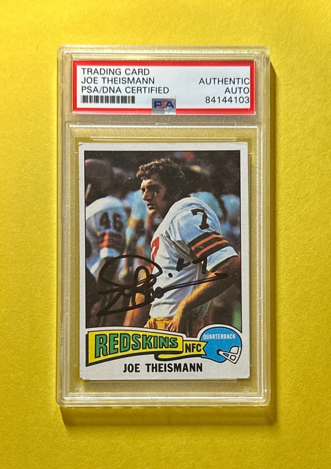 1975 TOPPS JOE THEISMANN PSA AUTHENTIC AUTOGRAPH #416 WASHINGTON