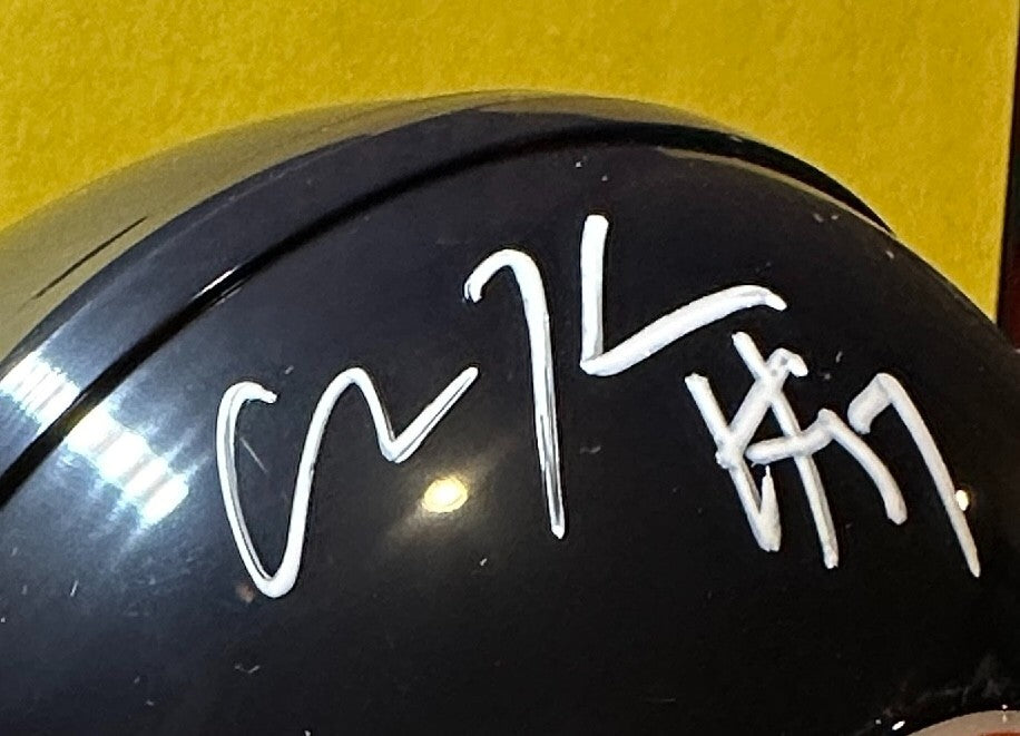 OLIN KREUTZ CHICAGO BEARS SIGNED AUTOGRAPHED BLUE MINI HELMET COA