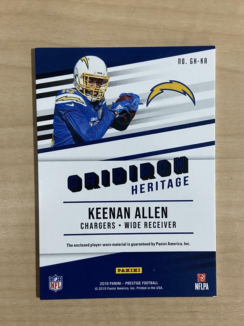 2019 PRESTIGE KEENAN ALLEN GRIDIRON HERITAGE JERSEY PATCH
