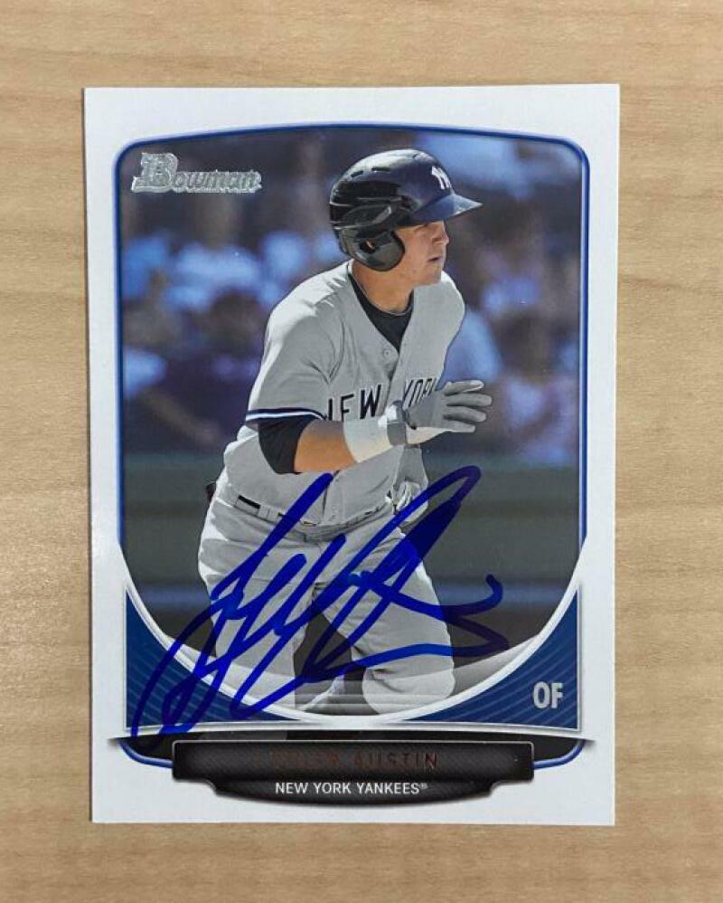 TYLER AUSTIN NEW YORK YANKEES SIGNED AUTOGRAPHED 2013 BOWMAN CARD #TP-2 W/COA