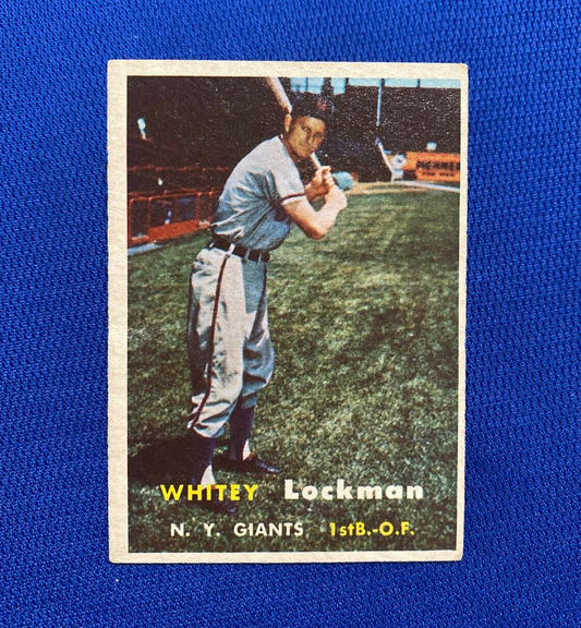 1957 TOPPS WHITEY LOCKMAN NEW YORK GIANTS #232 CARD VINTAGE SET-BREAK