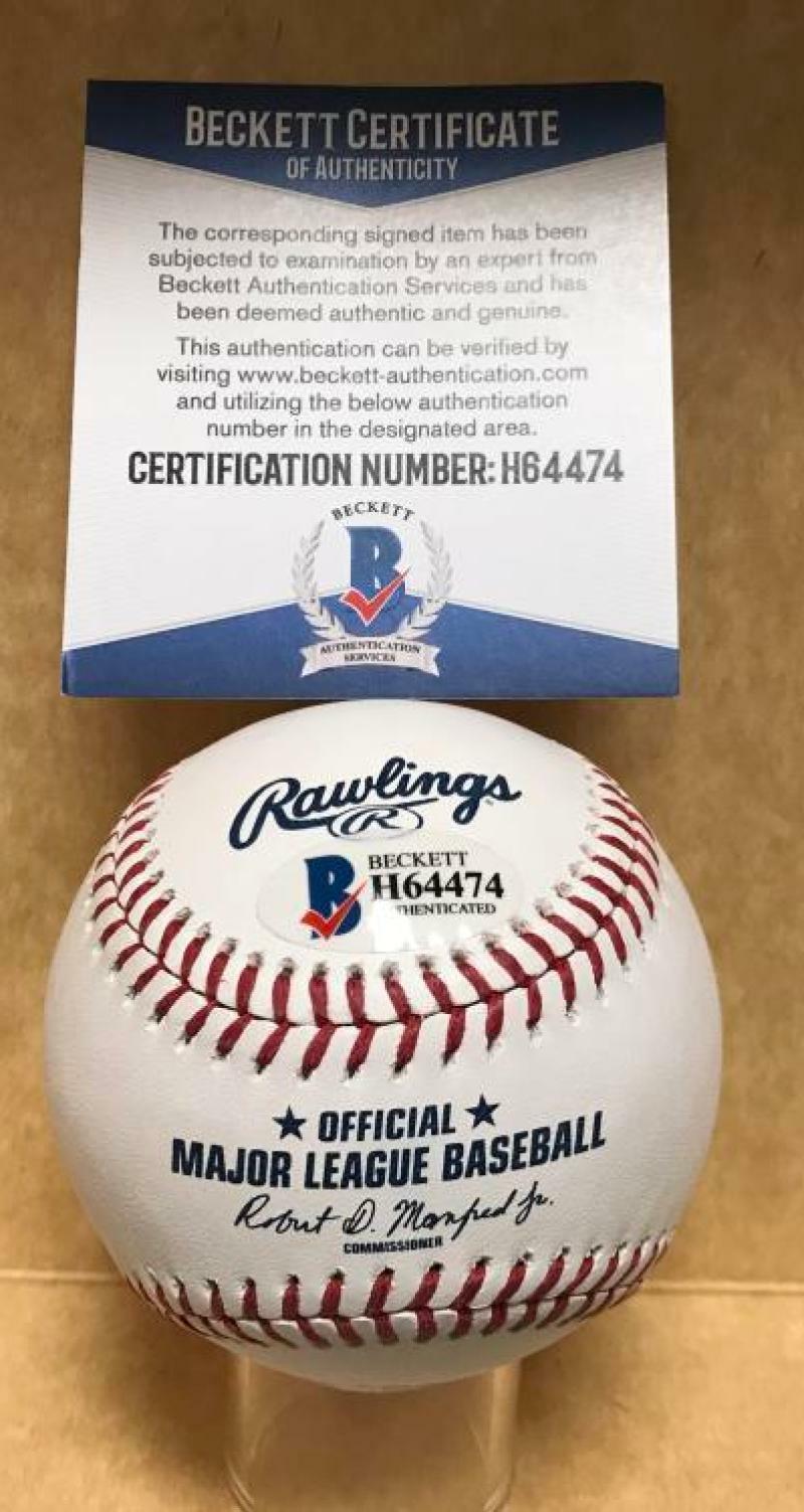 NICK SENZEL REDS SIGNED UNDER REDS 150 ANNIVERSARY BASEBALL BECKETT H64474