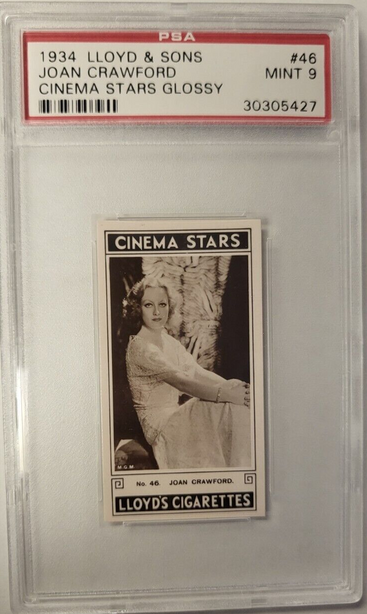 1934 LLOYD & SONS JOAN CRAWFORD CINEMA STARS GLOSSY #46 PSA MINT 9