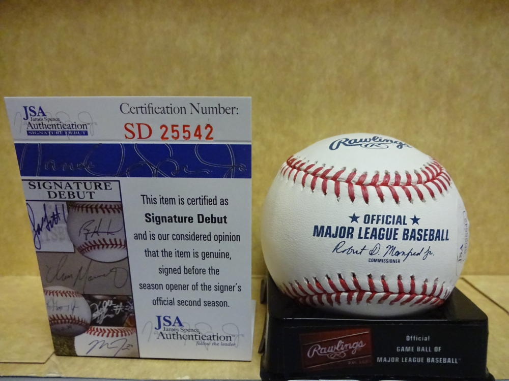 BRENDAN RODGERS COLORADO ROCKIES SIGNATURE DEBUT M.L. BASEBALL JSA SD25542