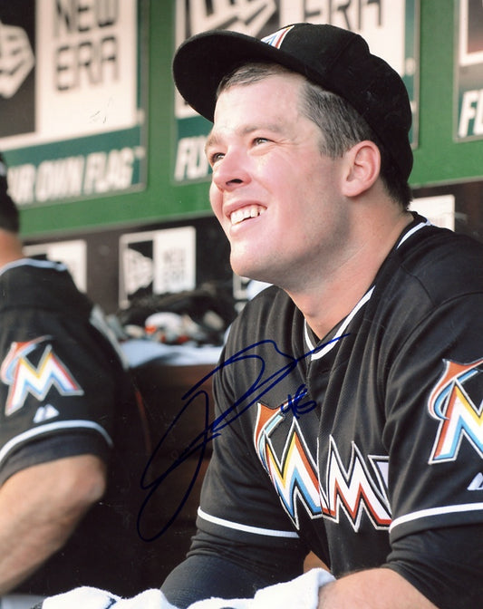 JUSTIN  BOUR     MIAMI MARLINS  SMILING     SIGNED AUTOGRAPHED 8X10  PHOTO