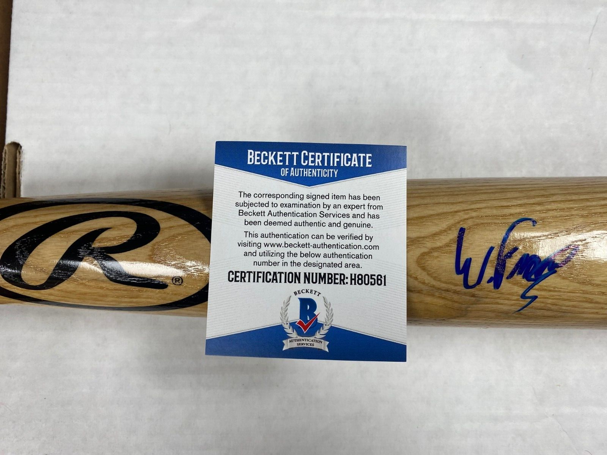 WANDER FRANCO TB RAYS SIGNED AUTOGRAPHED RAWLINGS ENGRAVED BLONDE BAT BECKETT