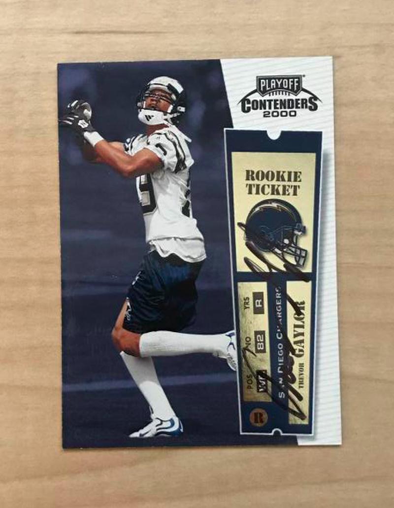 TREVOR GAYLOR SAN DIEGO CHARGERS SIGNED AUTOGRAPHED 2000 PLAYOFF CARD #137 W/COA