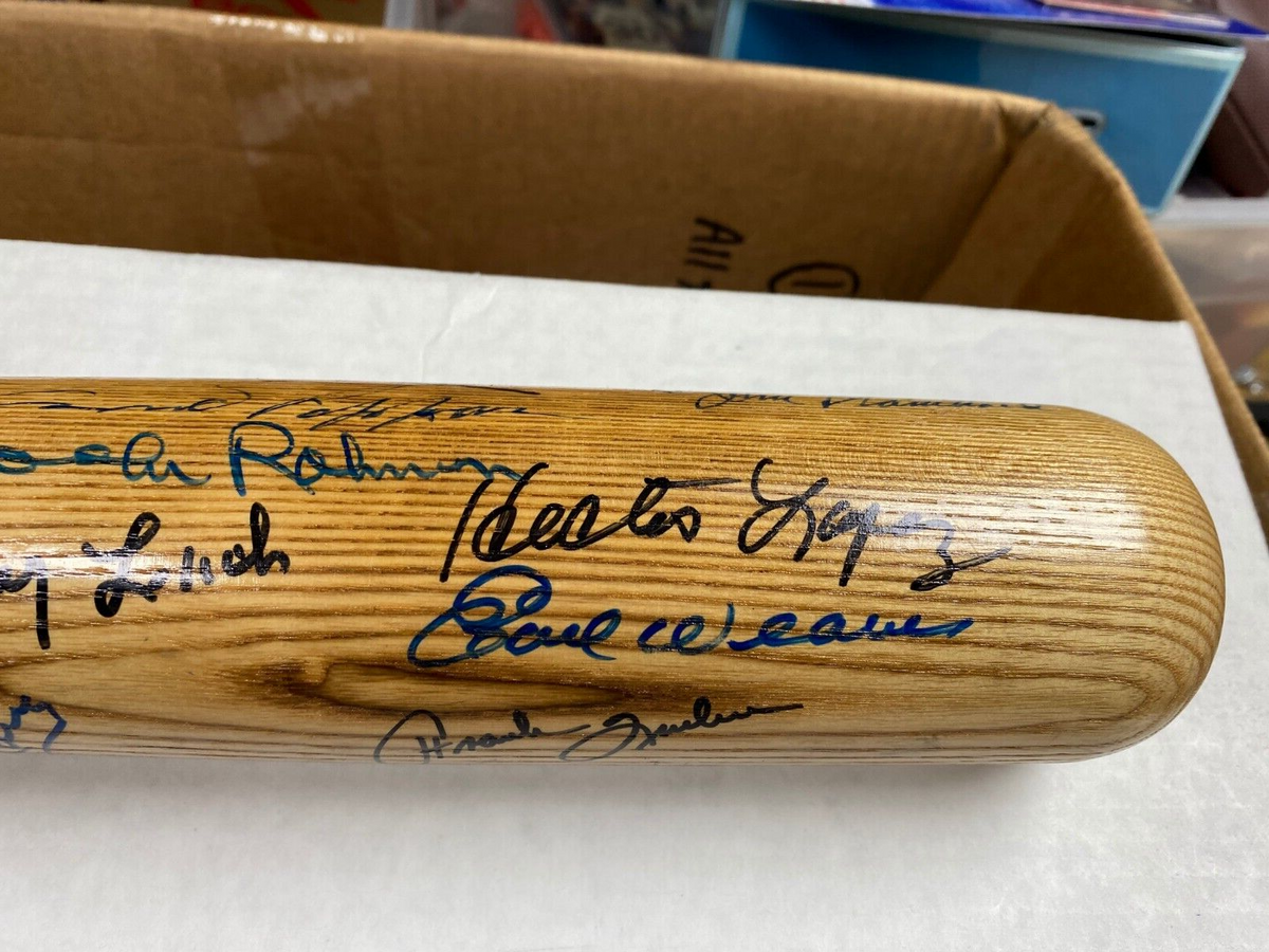 MLB LEGENDS SIGNED JOE DIMAGGIO CHILDRENS HOSPITAL BAT W/COA BROOKS ROBINSON + C