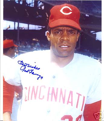 TED SAVAGE CINCINNATI REDS SIGNED 8X10 PHOTO W/COA