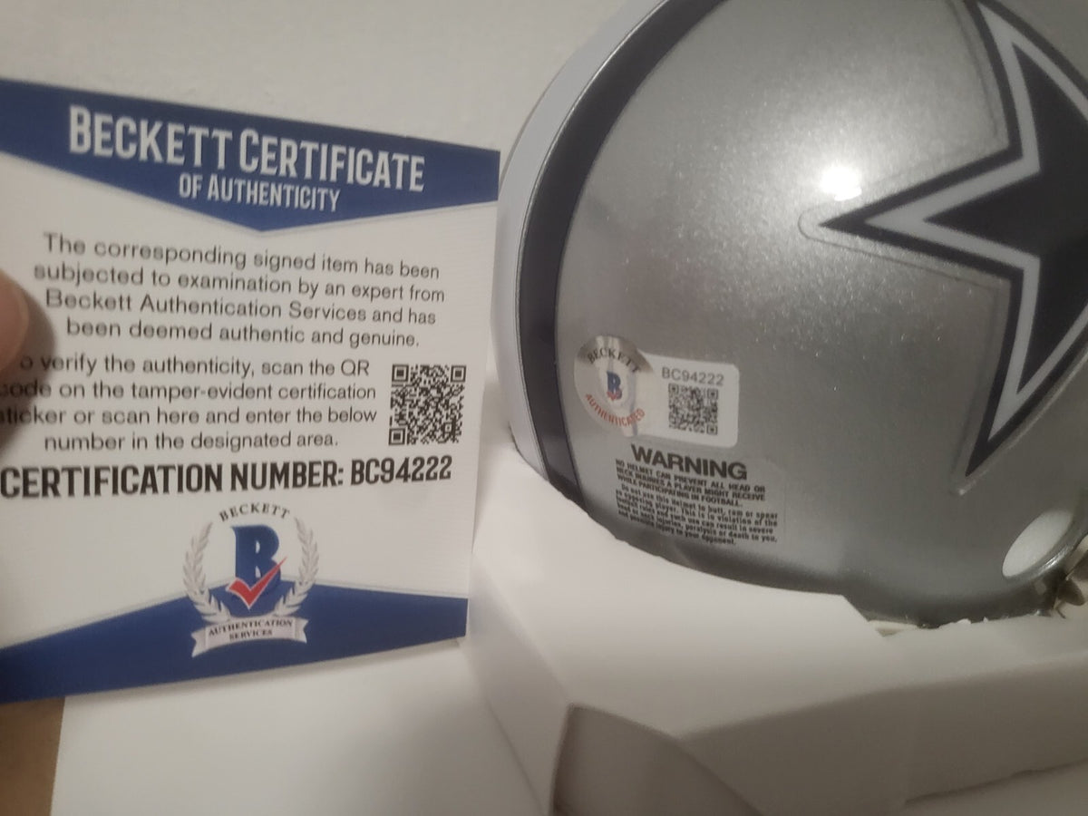 HOLLYWOOD HENDERSON DALLAS COWBOYS SIGNED AUTO RIDDELL MINI HELMET BECKETT