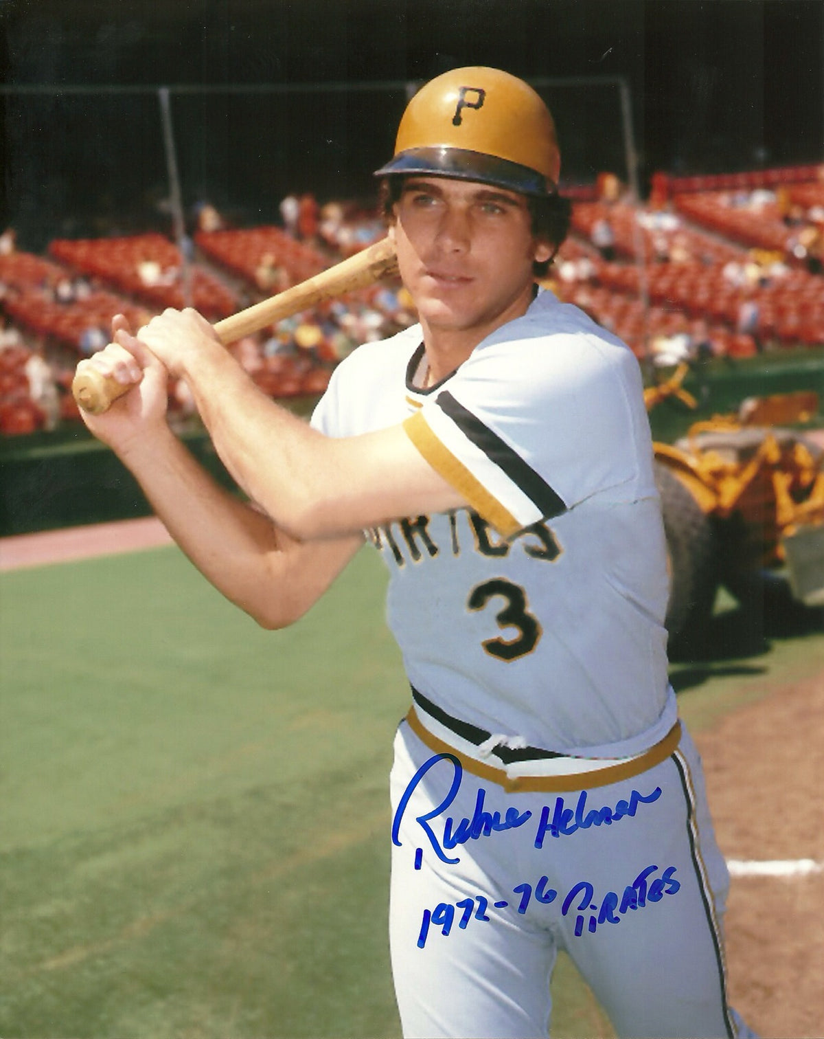 RICHIE HEBNER PITTSBURGH PIRATES SIGNED AUTO 8x10 PHOTO W/COA 1972-76 PIRATES