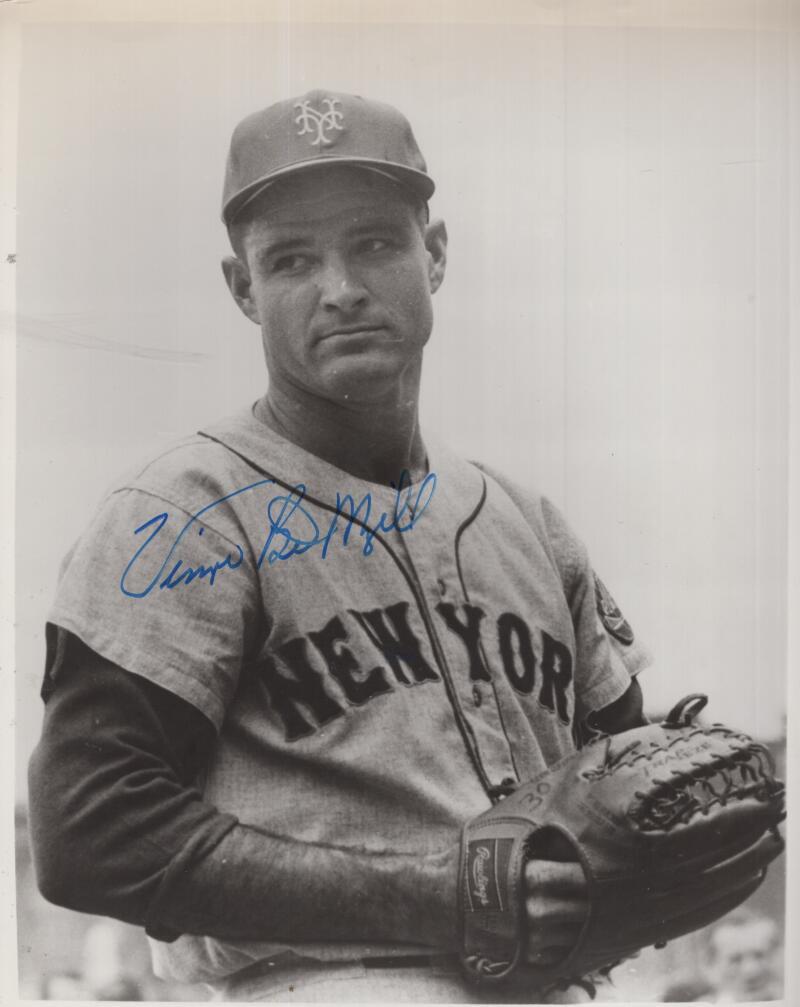VINEGAR BEND MIZELL METS RARE SIGNED AUTOGRAPHED 8X10 PHOTO W/ COA