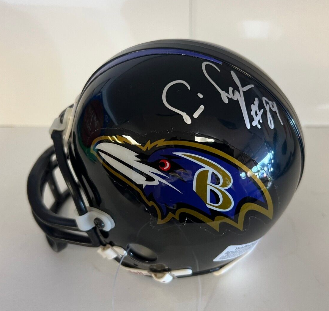 TRAVIS TAYLOR BALTIMORE RAVENS SIGNED AUTOGRAPHED MINI HELMET W/COA