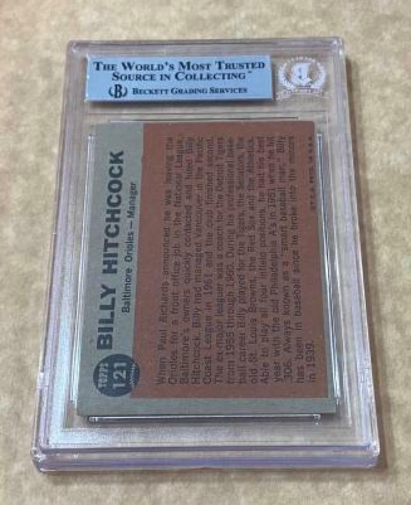 1962 TOPPS BILLY HITCOCK #121 SIGNED CARD BECKETT AUTHENTIC AUTO VINTAGE
