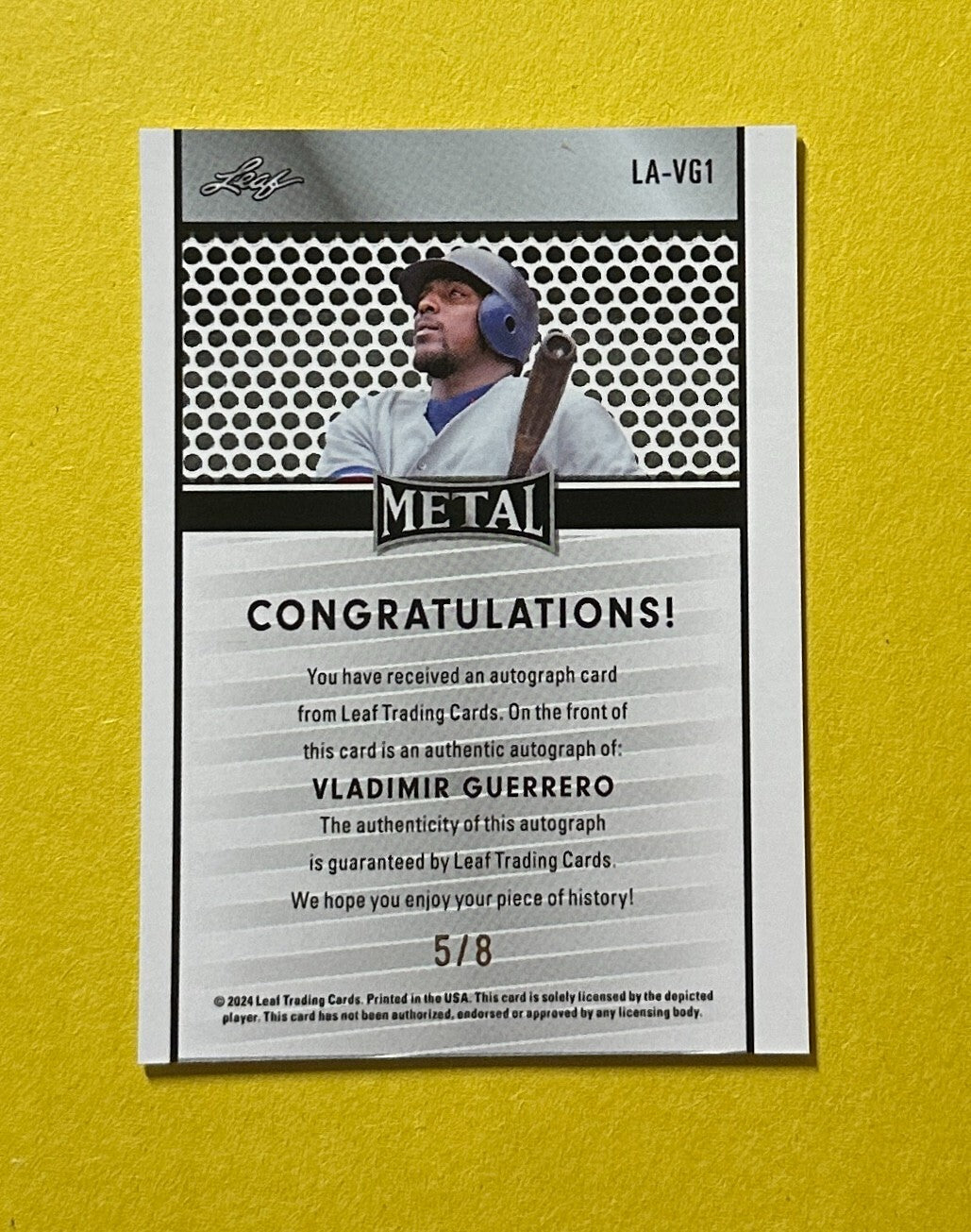 2024 LEAF METAL VLADIMIR GUERRERO AUTOGRAPH /6 #LA-VG1