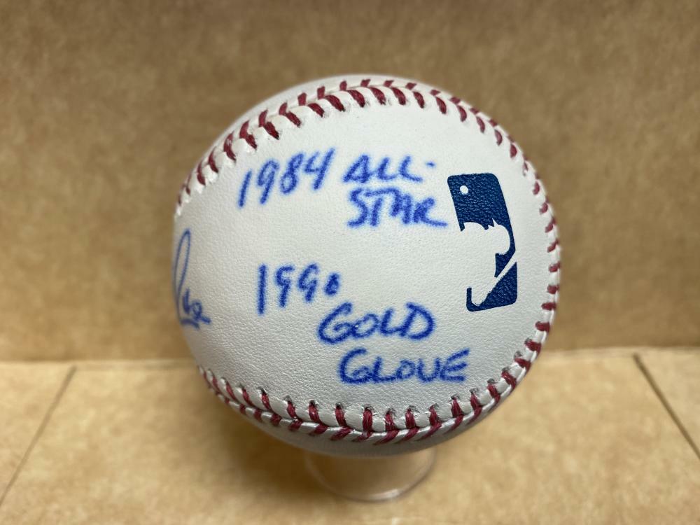 MIKE BODDICKER ORIOLES INSCRIBED BOTH SIDES SIGNED M.L. BASEBALL W/ COA