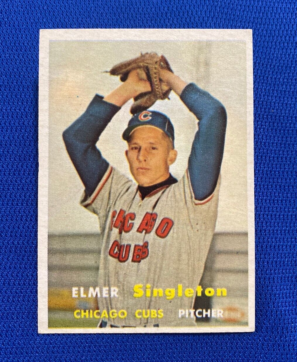 1957 TOPPS ELMER SINGLETON CHICAGO CUBS #378 CARD VINTAGE SET-BREAK