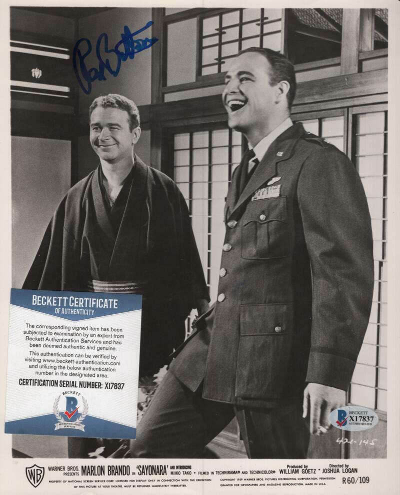 RED BUTTONS "SAYONARA" SIGNED AUTOGRAPHED 8X10 PHOTO BECKETT X17837