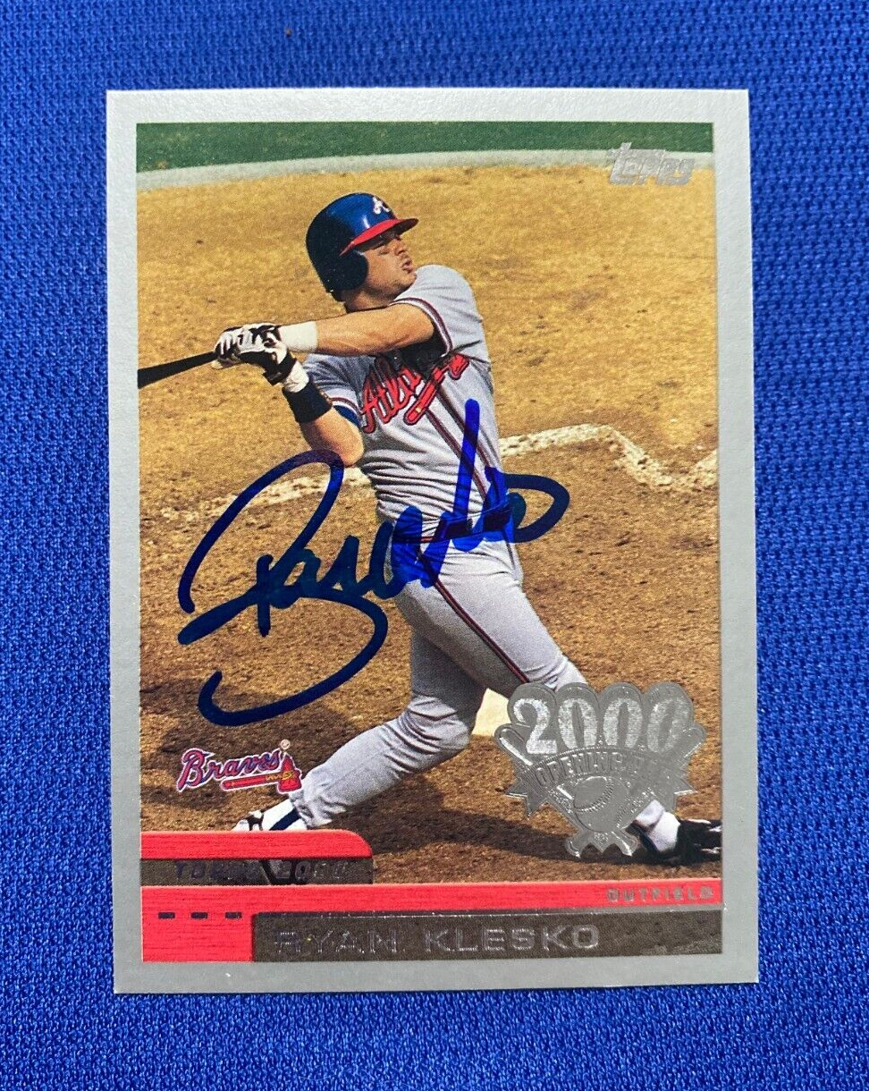 2000 TOPPS RYAN KLESKO ATLANTA BRAVES SIGNED AUTOGRAPHED #65 CARD W/COA *
