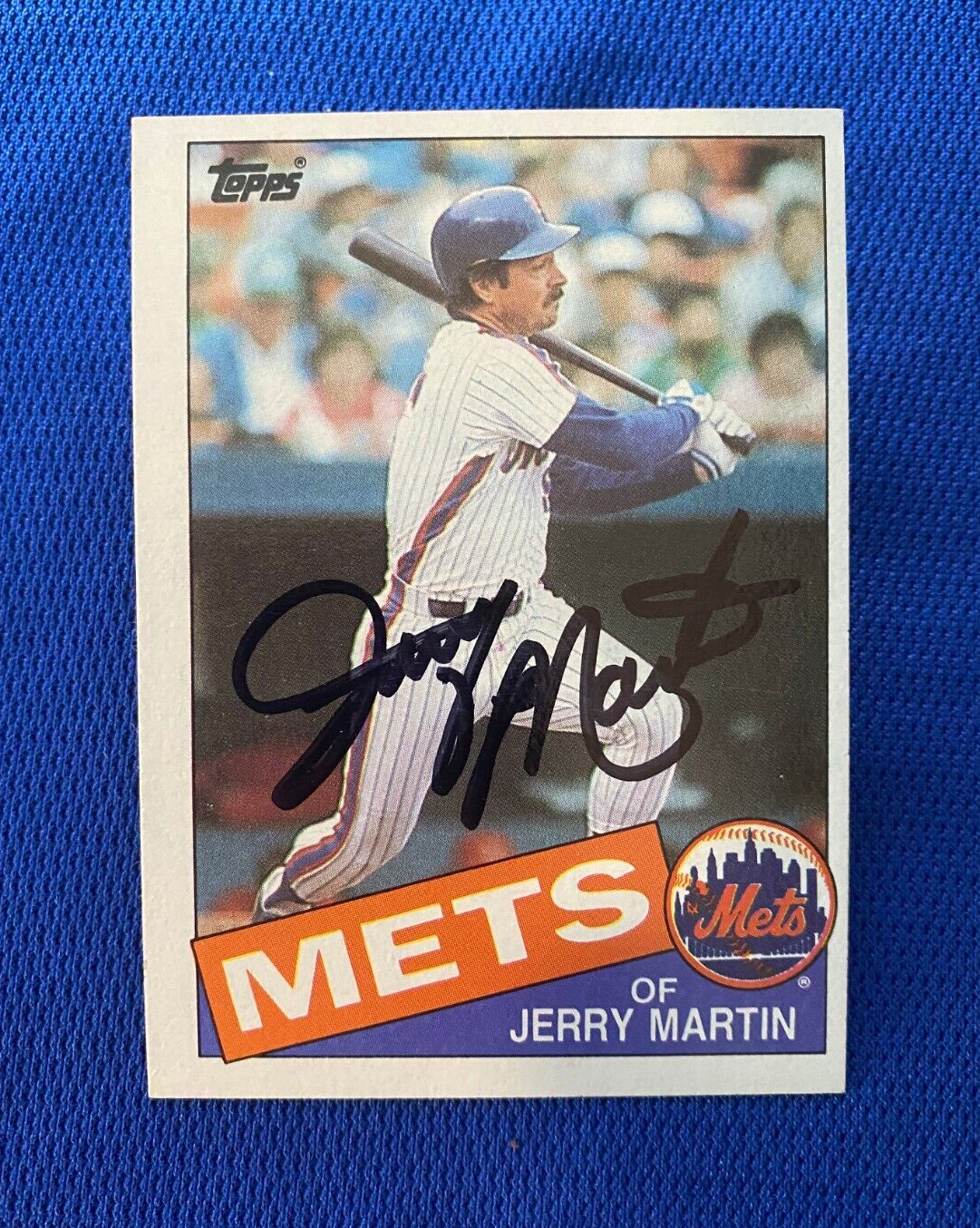 1985 TOPPS JERRY MARTIN NEW YORK METS AUTOGRAPHED SIGNED CARD #517 W/COA