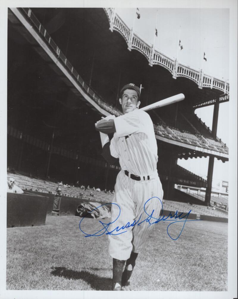 RUSS DERRY NEW YORK YANKEES  SIGNED AUTOGRAPHED 8X10  PHOTO W/ COA