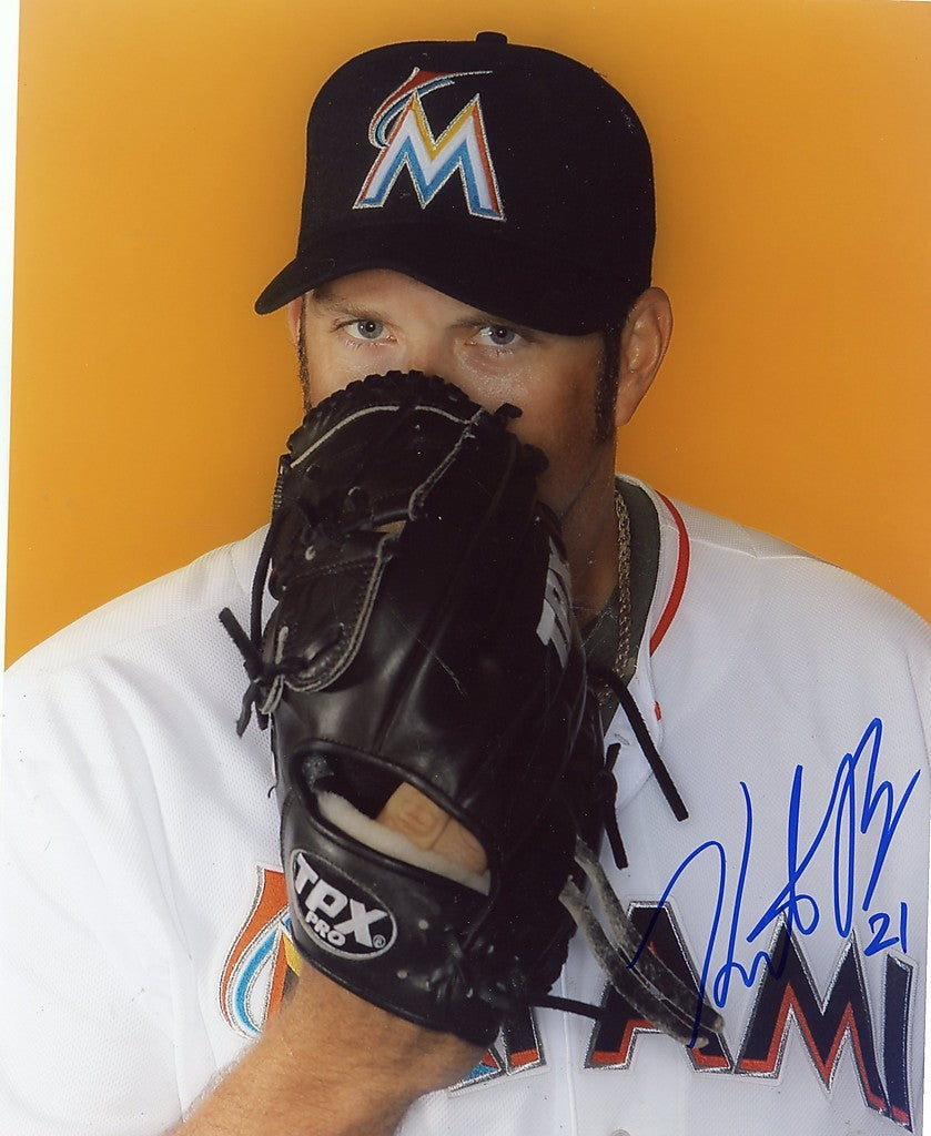 HEATH  BELL     MIAMI  MARLINS   SIGNED 8X10  PHOTO