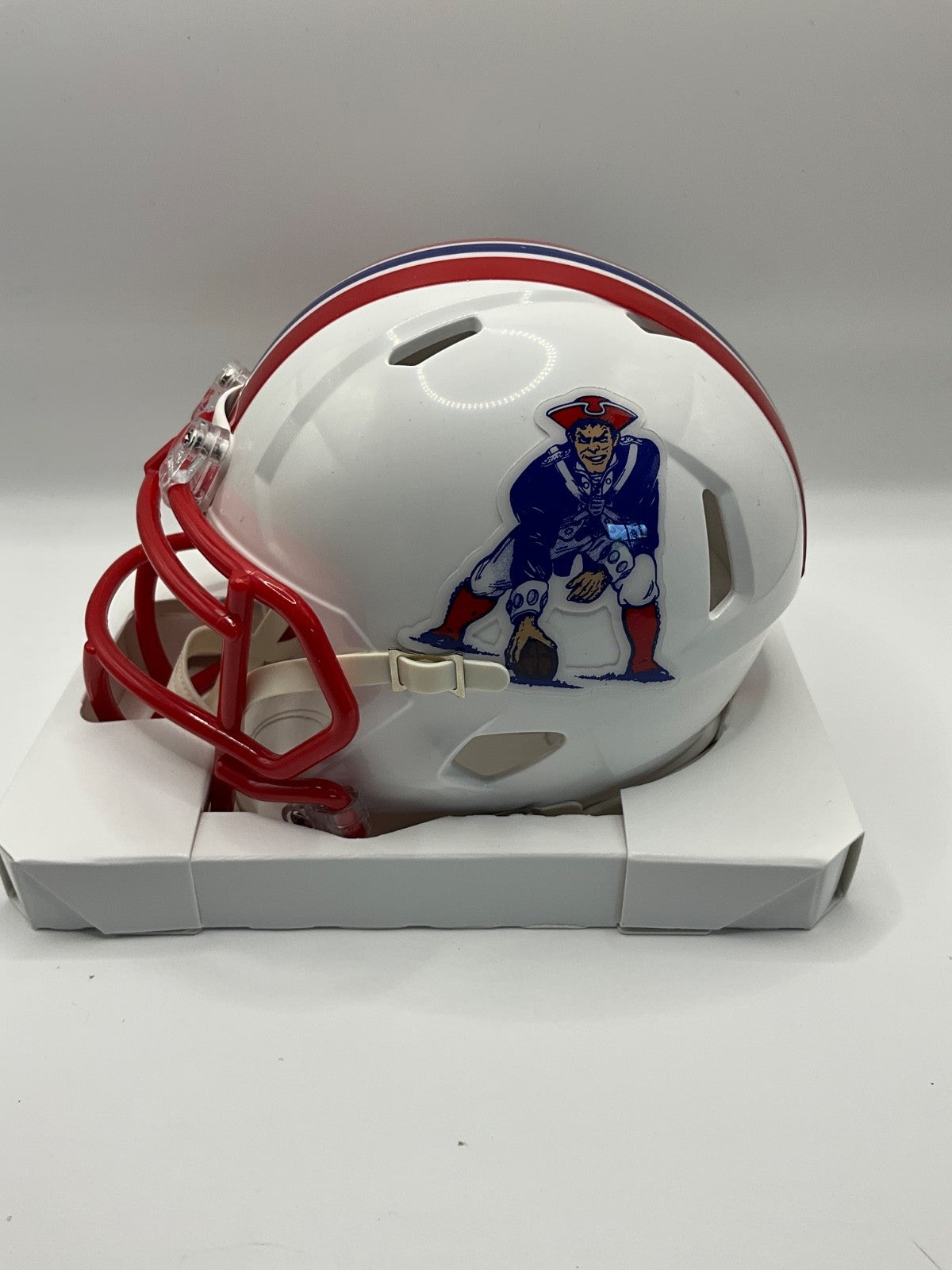 WES WELKER NEW ENGLAND PATRIOTS SIGNED RETRO COLLECTION MINI HELMET JSA