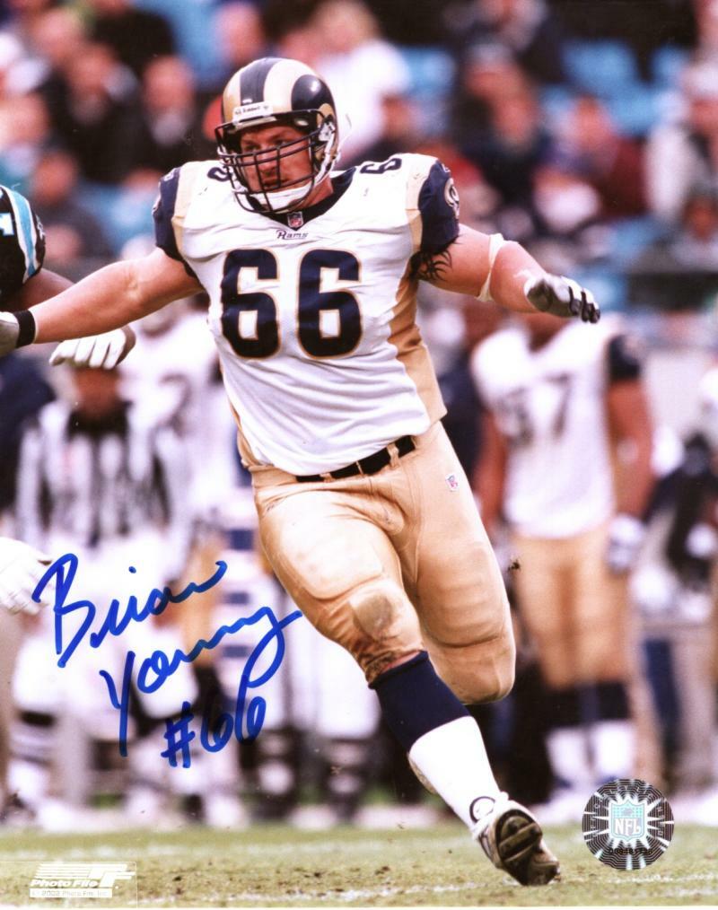 BRYAN YOUNG ST. LOUIS RAMS SIGNED AUTOGRAPHED 8x10 PHOTO W/ COA