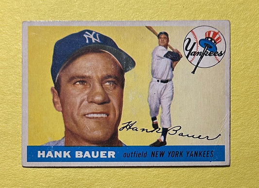 1955 TOPPS HANK BAUER #166 YANKEES