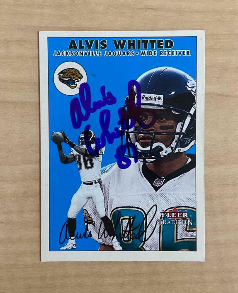 ALVIS WHITTED JACKSONVILLE JAGUARS SIGNED AUTOGRAPHED 2000 FLEER CARD #241 W/COA